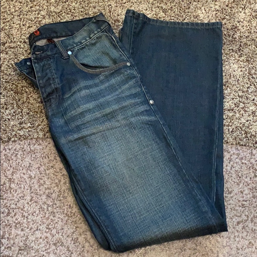 G by Guess Mens Wyatt Wideleg Bootcut Jeans